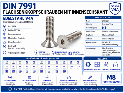Senkkopfschraube edelstahl v4a - edelstahl,
