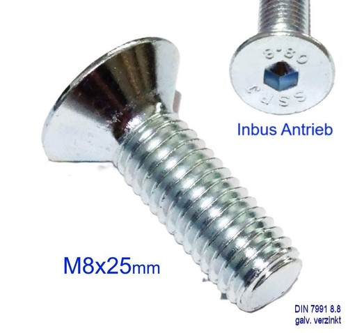 M8x25mm senkkopfschraube - m8x25mm,