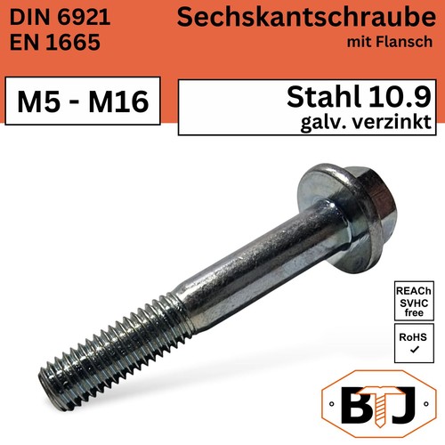 Din 6921 flanschschraube 9 - din, 10.9